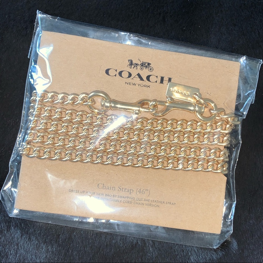 NEW! COACH Chain Strap, Gold metal, New With Tag GORGEOUS - Picture 5 of 8